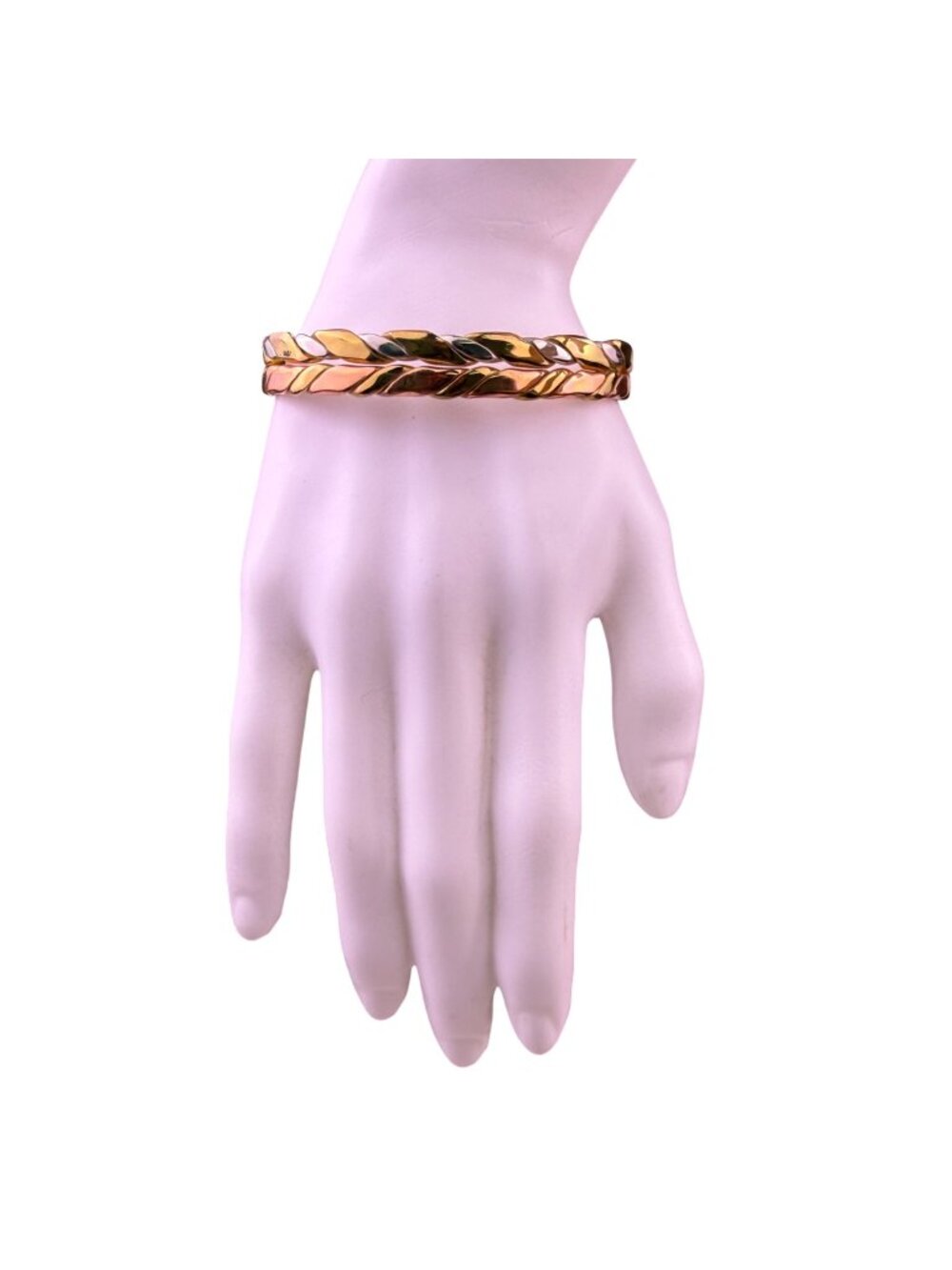 Sergio Lub Womens Mixed Metal Bracelet Twisted Braided Silver Copper Magnetic